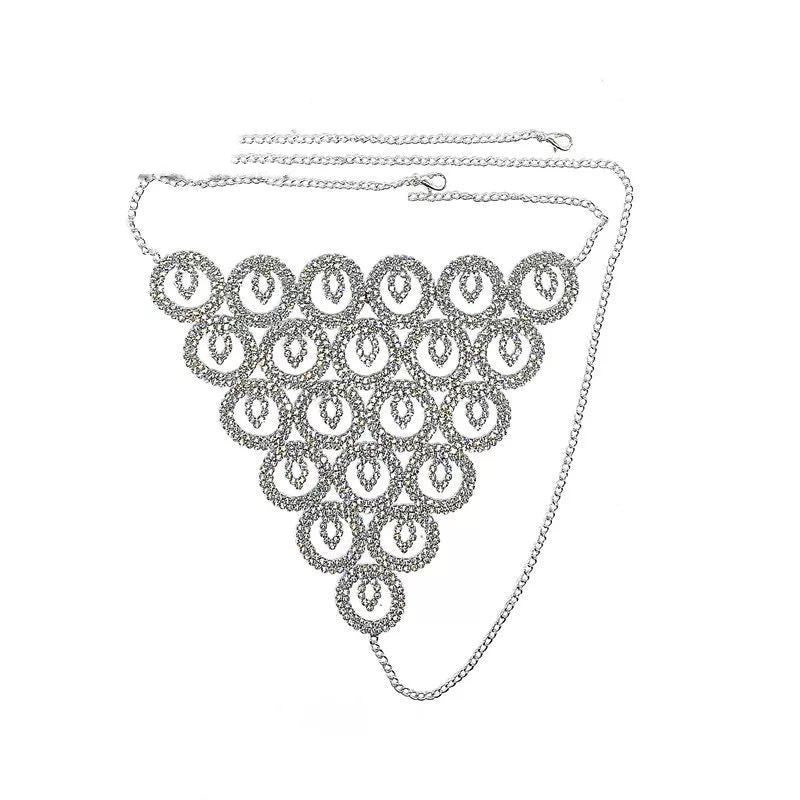 Body Chain Set Nightclub Rhinestone Bra Panties Costume Lingerie Jewelry