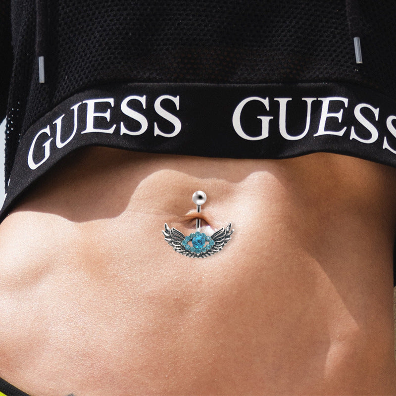 Evil Eyes Navel Ring Navel Ring Wings Navel Buckle Piercing Human Body Jewelry
