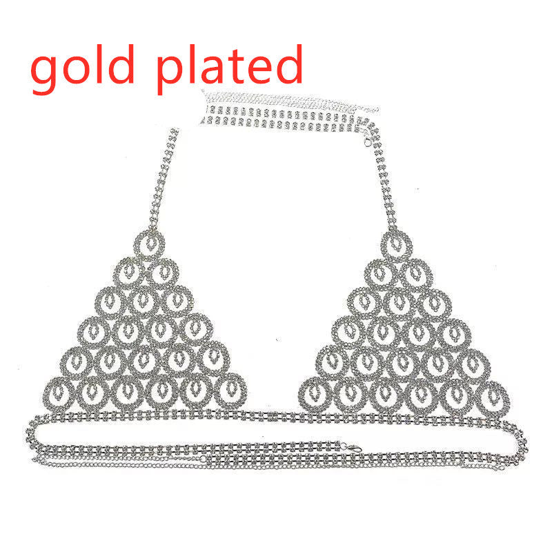 Body Chain Set Nightclub Rhinestone Bra Panties Costume Lingerie Jewelry