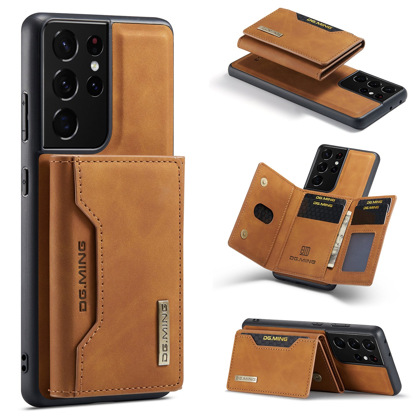 Magnetic Card Mobile Phone Case Protective Leather