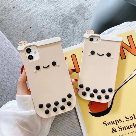 Pearl Milk Tea Silicone Phone Case