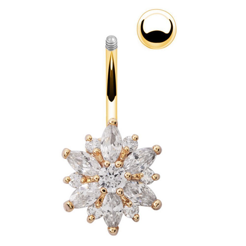 Zircon Stainless Steel Belly Button Ring Belly Button Nail Puncture