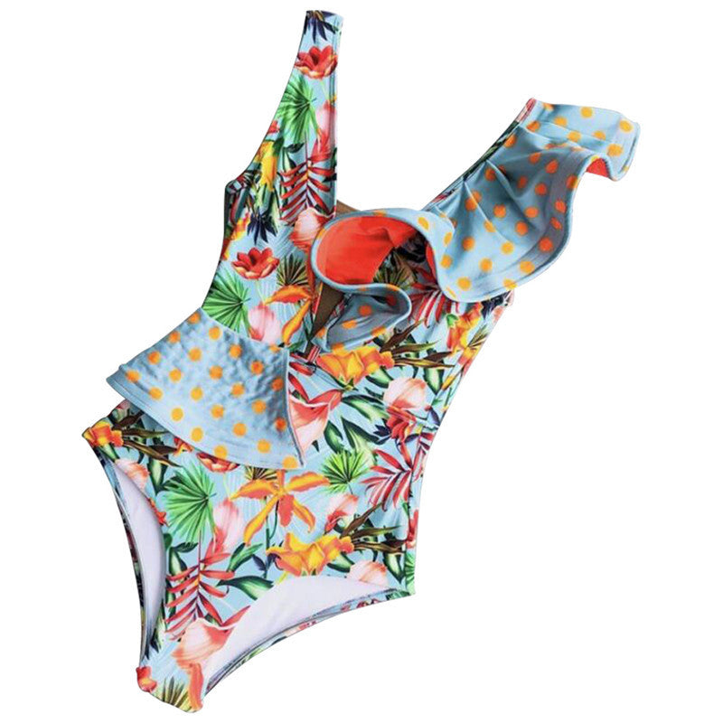 One-Piece Swimsuit Bikini Ruffle Swimsuit