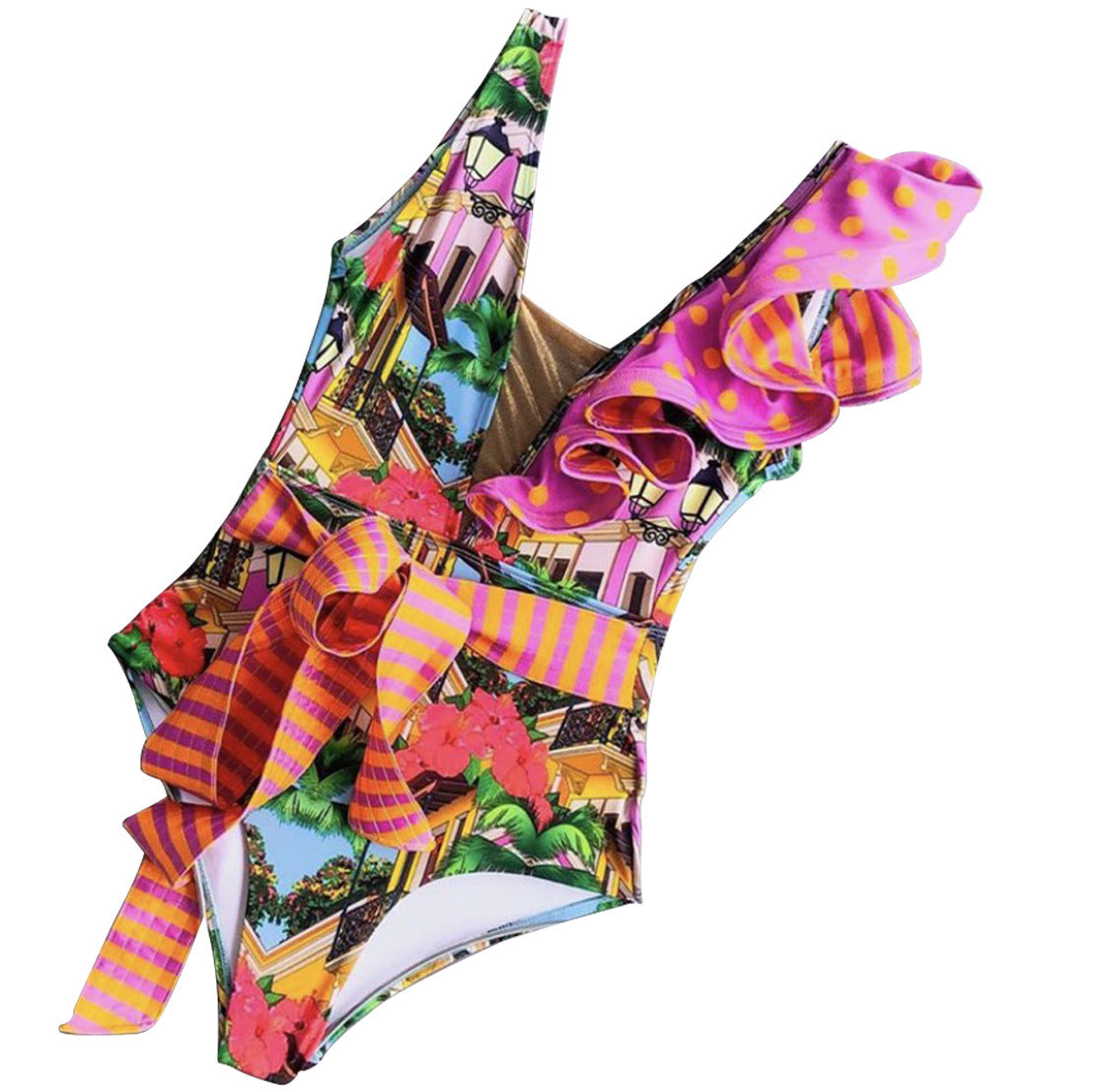 One-Piece Swimsuit Bikini Ruffle Swimsuit