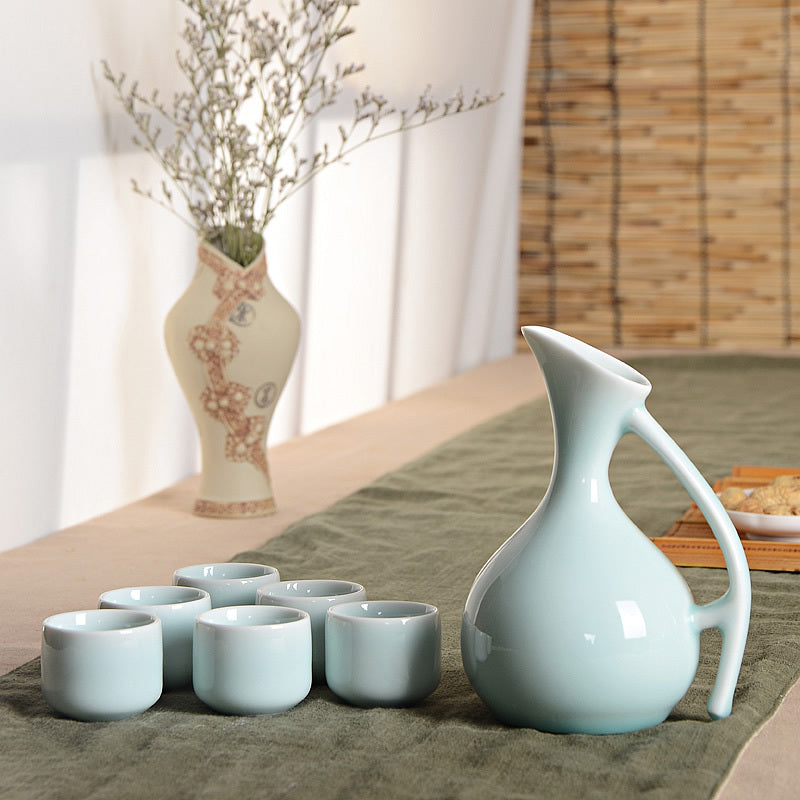 Ceramic Wine Jug, Household Wine Dispenser, White Wine Glass, Spirit Glass, Yellow Wine Glass, Small