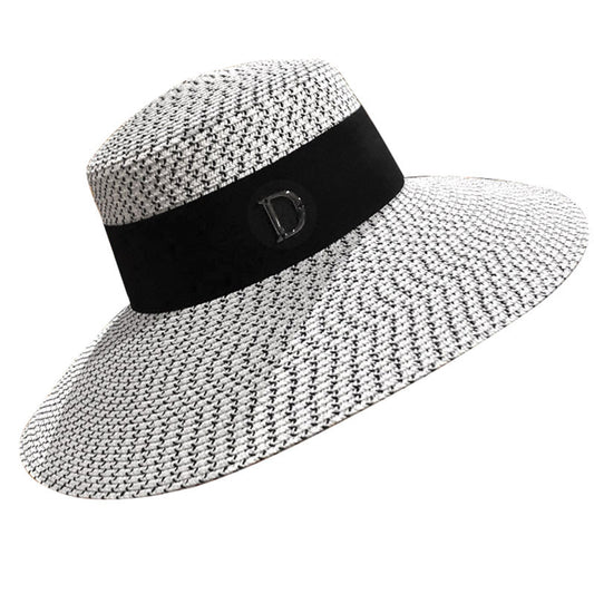 D Letter Big Eaves Summer Seaside Outing Beach Hat