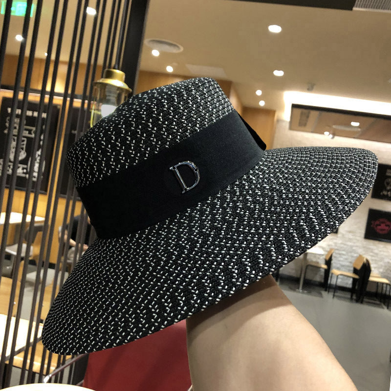 D Letter Big Eaves Summer Seaside Outing Beach Hat