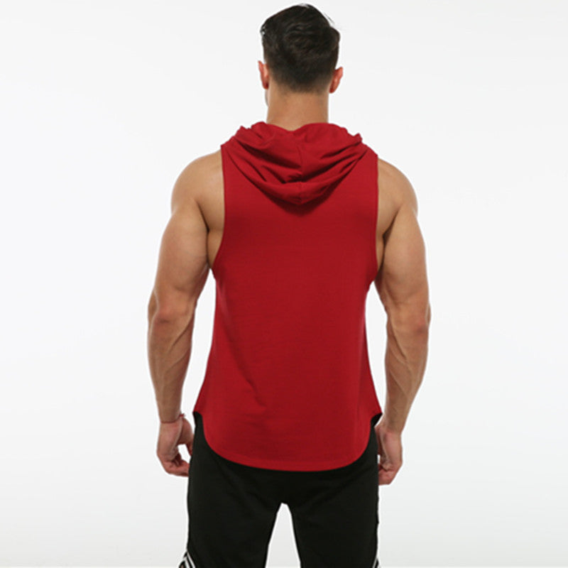 Men's Workout Elastic Hooded Sleeveles