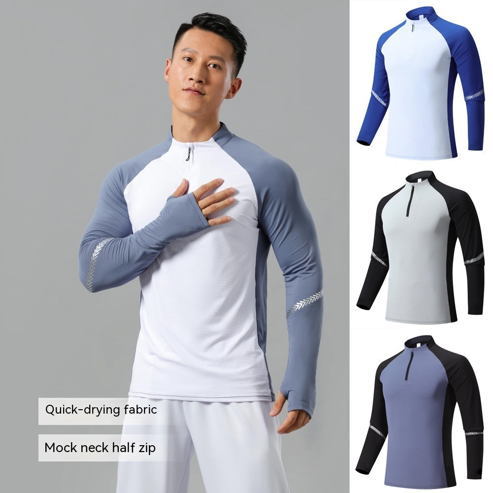 Half Zip Solid Color Workout Clothes