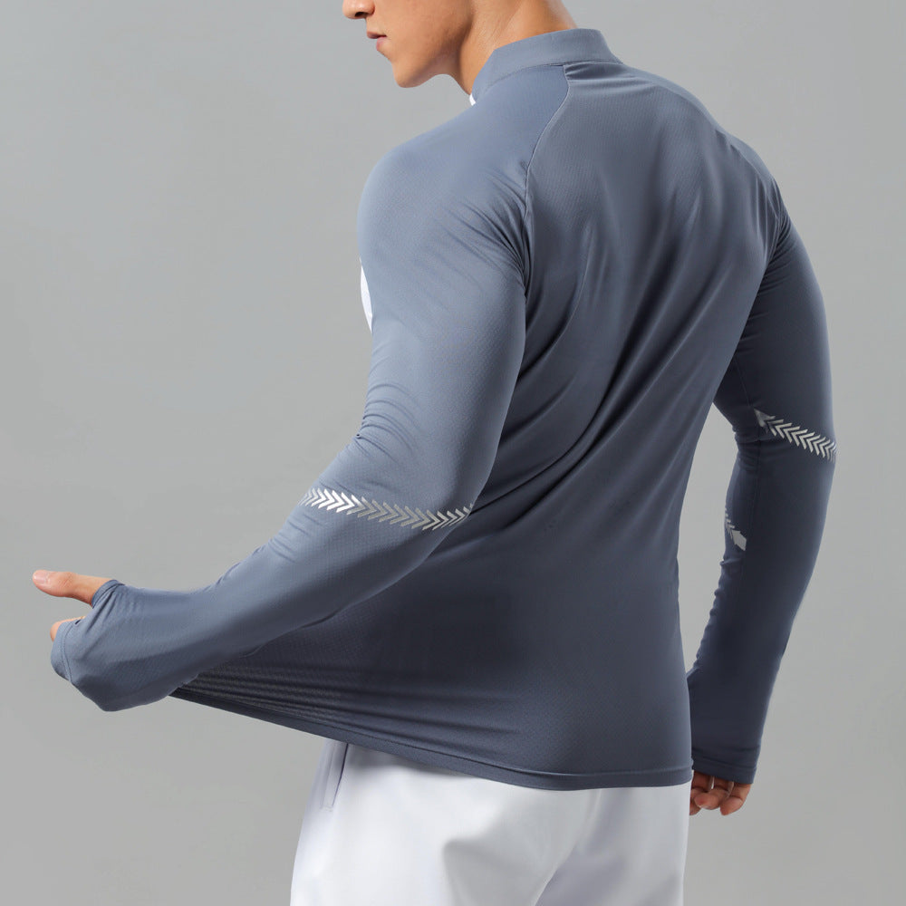 Half Zip Solid Color Workout Clothes