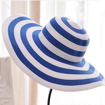 Black and white striped straw hat along the beach