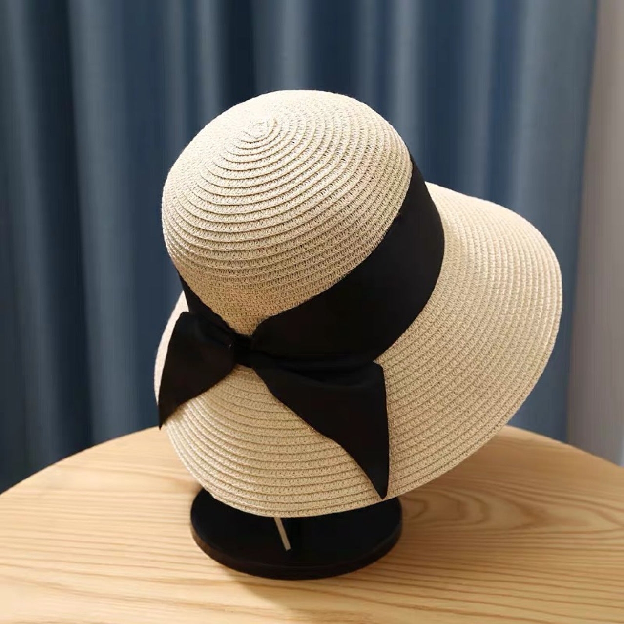 Women's Straw Hat Foldable Beach Sunshade