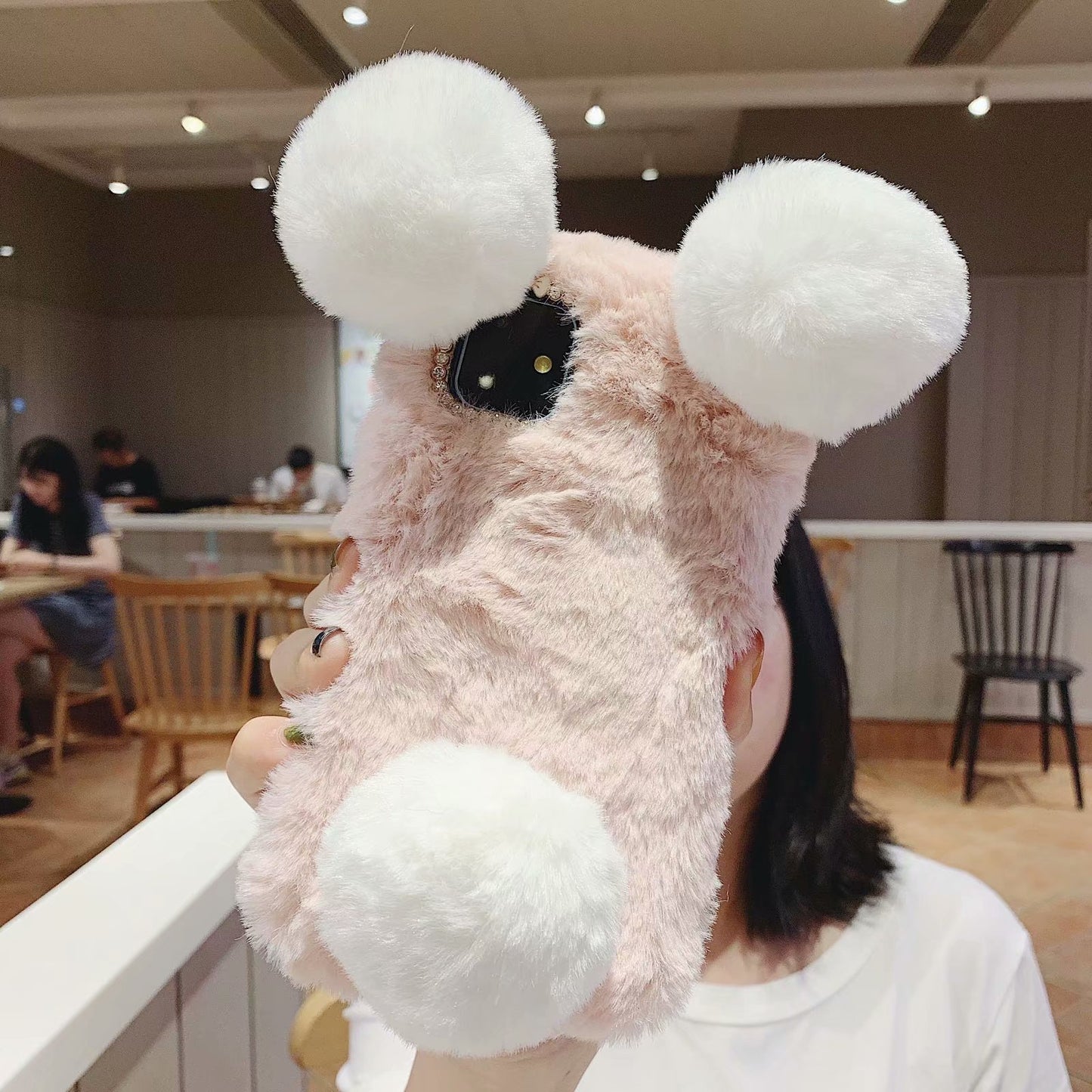 Compatible with Apple , Bear plush protective cover phone case