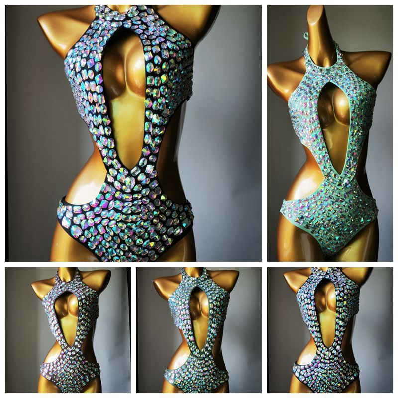 One-piece Mesh Diamond Swimsuit Bikini Swimsuit