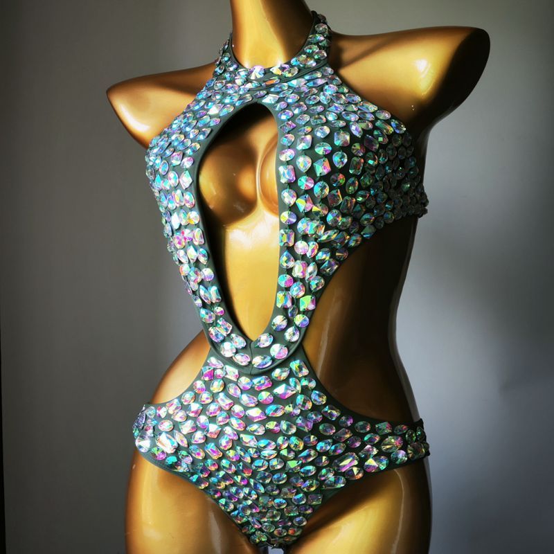 One-piece Mesh Diamond Swimsuit Bikini Swimsuit