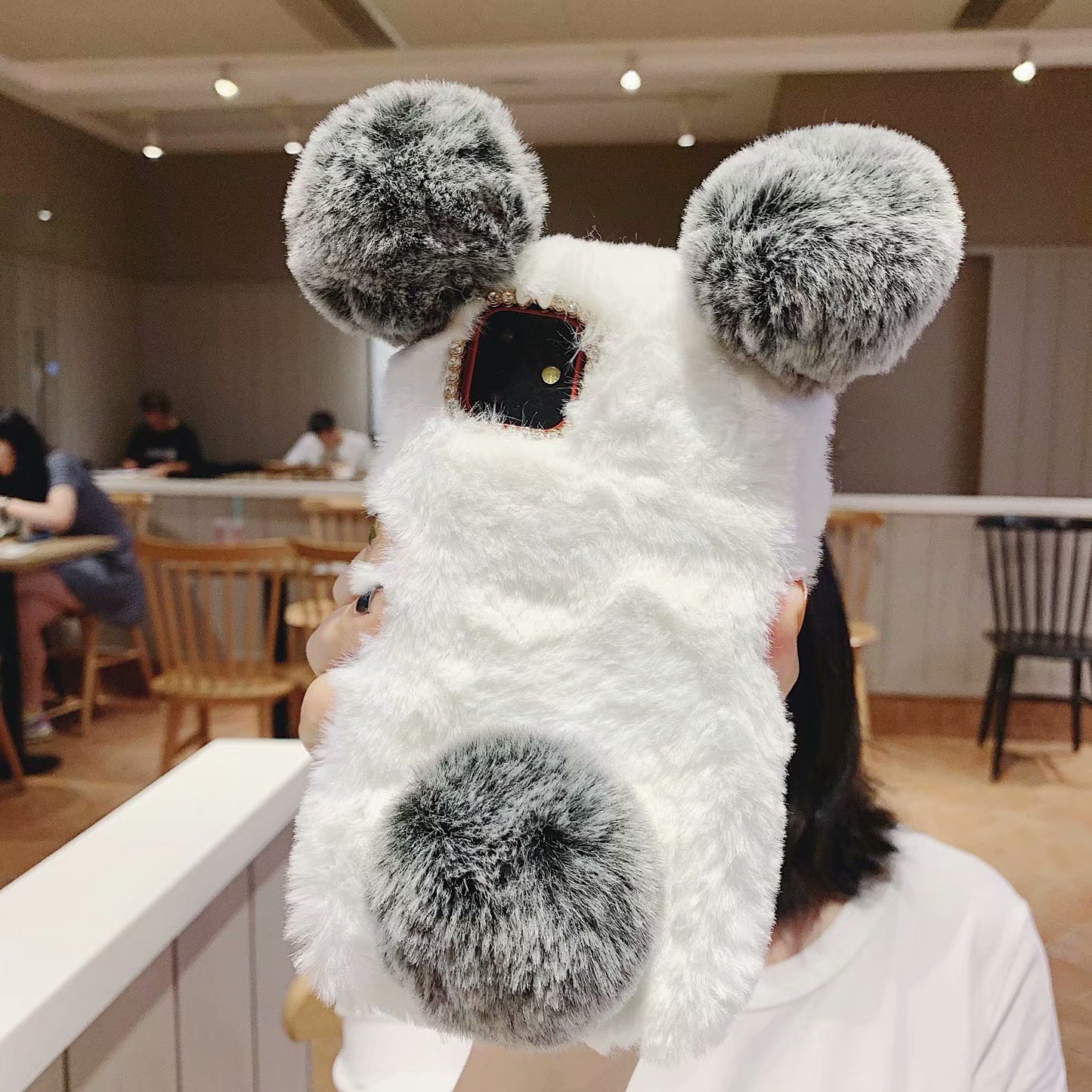 Compatible with Apple , Bear plush protective cover phone case