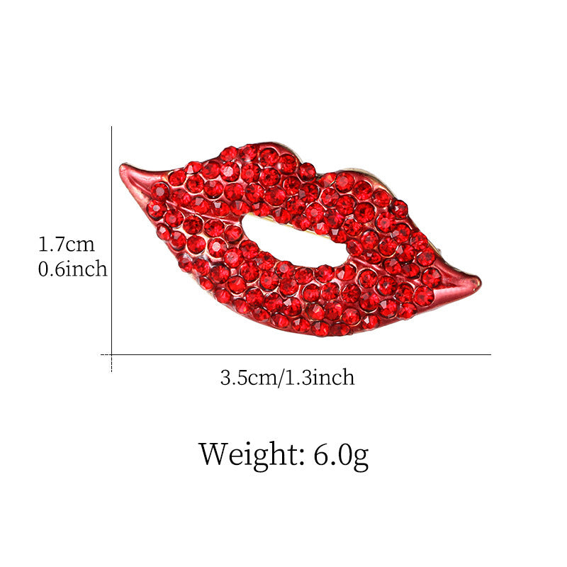 Magic Ikery Rose Gold Color Zircon Crystal Luxury Lips   Brooches Wholesales Fashion Jewelry for women MKY5549