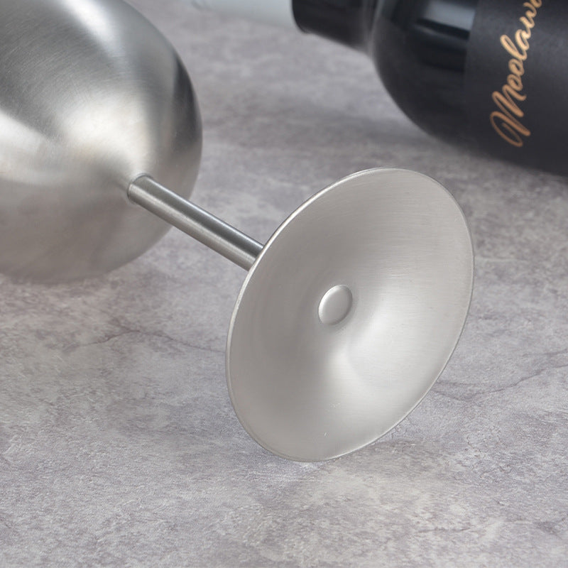 304 Stainless Steel Red Wine Glass All Steel Goblet Metal Wine Glass Large Capacity Drop Resistant Creative Single Layer Cup
