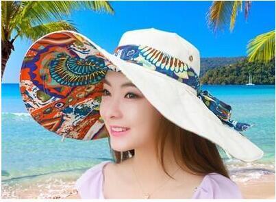Foldable Sunshade Double-sided Versatile Seaside Vacation Sun Protection Big Brim Beach Hat