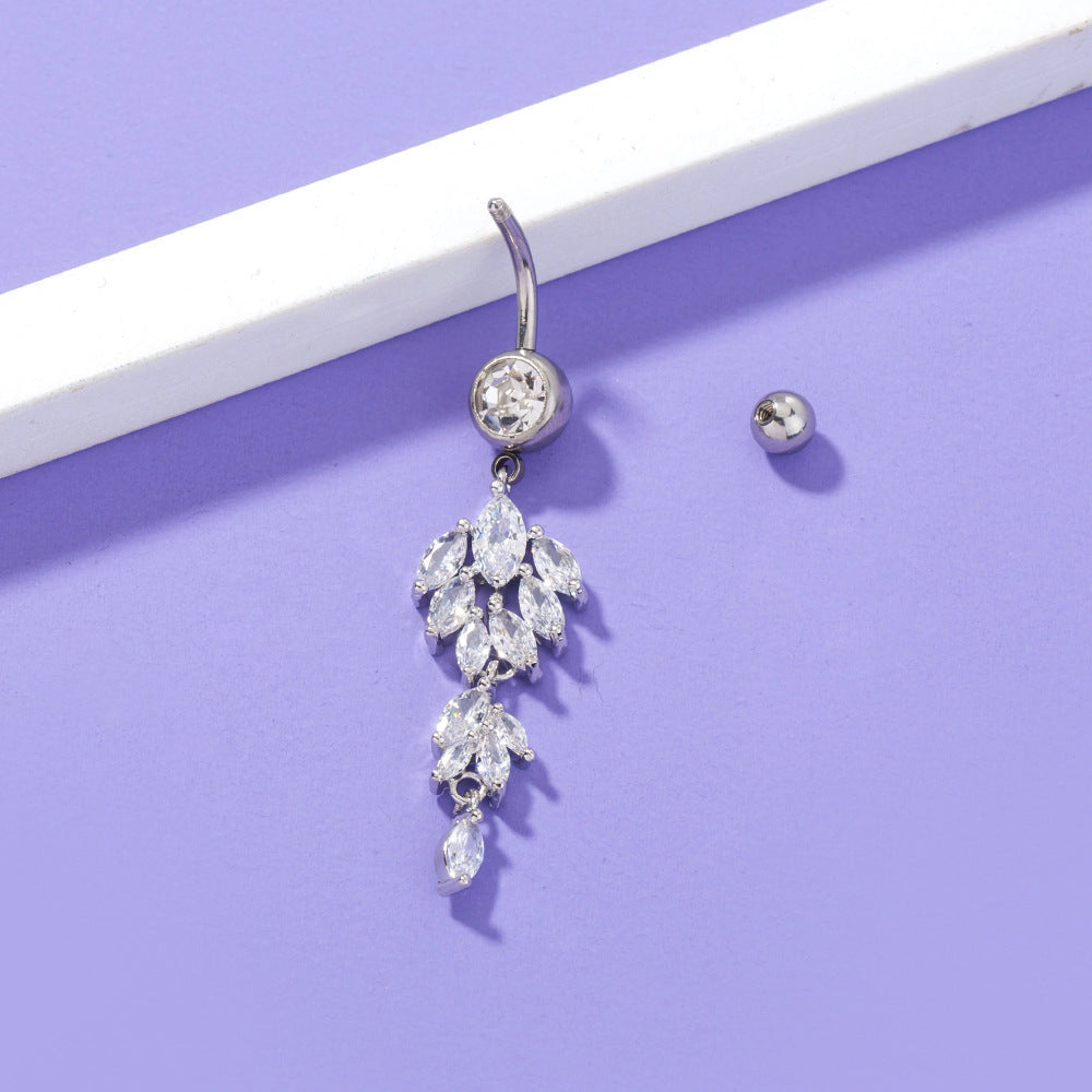 Creative Leaf Micro-inlaid Zircon