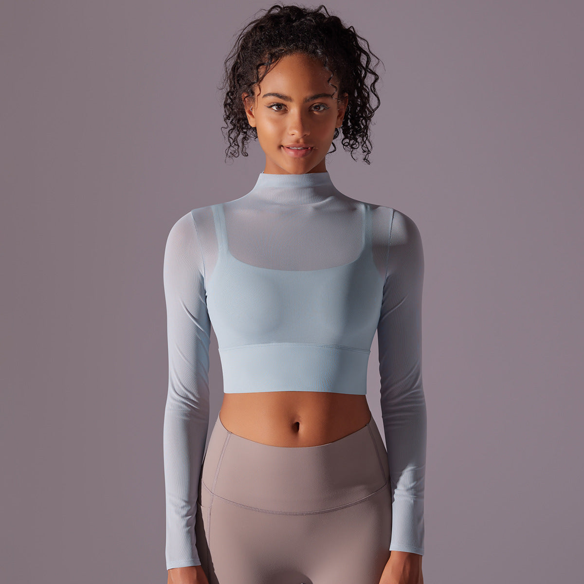 Mesh Yoga Clothes Long Sleeve Quick-drying Workout Top