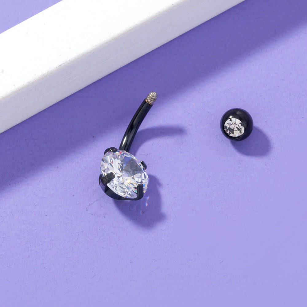 Retro Zircon Belly Button Ring