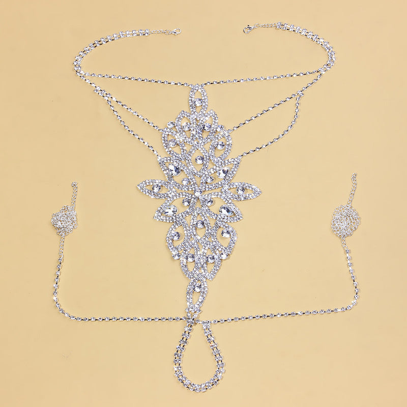 Luxury Rhinestone Flower Body Chain Set
