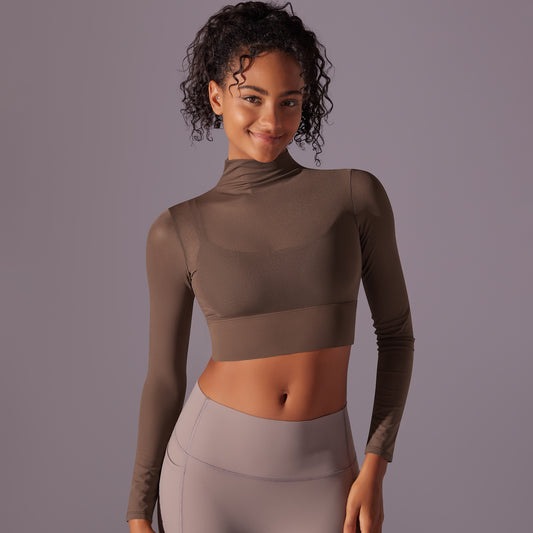 Mesh Yoga Clothes Long Sleeve Quick-drying Workout Top