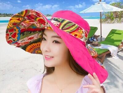 Foldable Sunshade Double-sided Versatile Seaside Vacation Sun Protection Big Brim Beach Hat