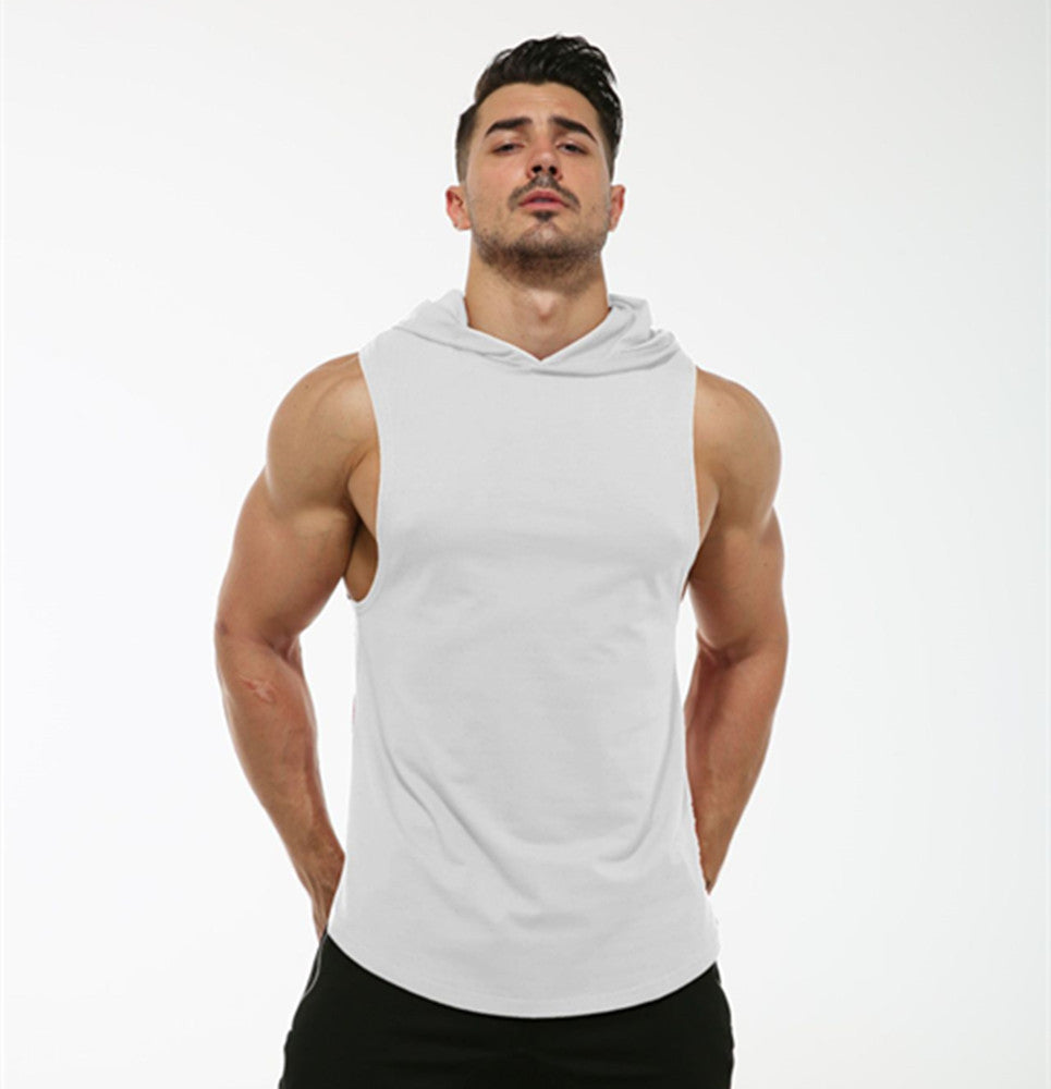 Men's Workout Elastic Hooded Sleeveles