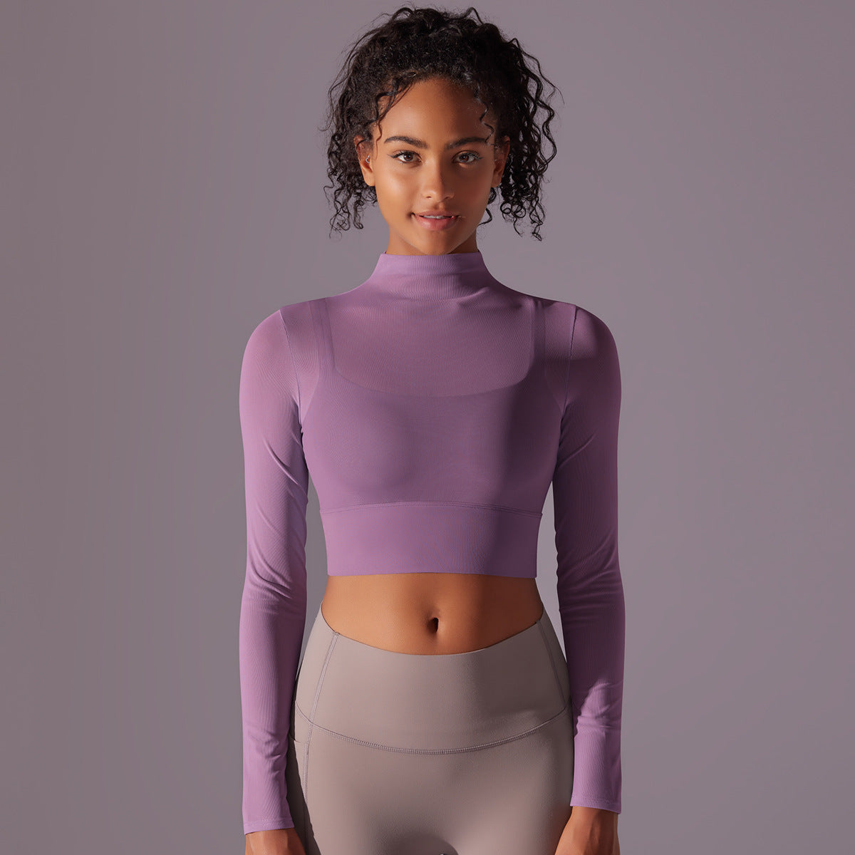 Mesh Yoga Clothes Long Sleeve Quick-drying Workout Top