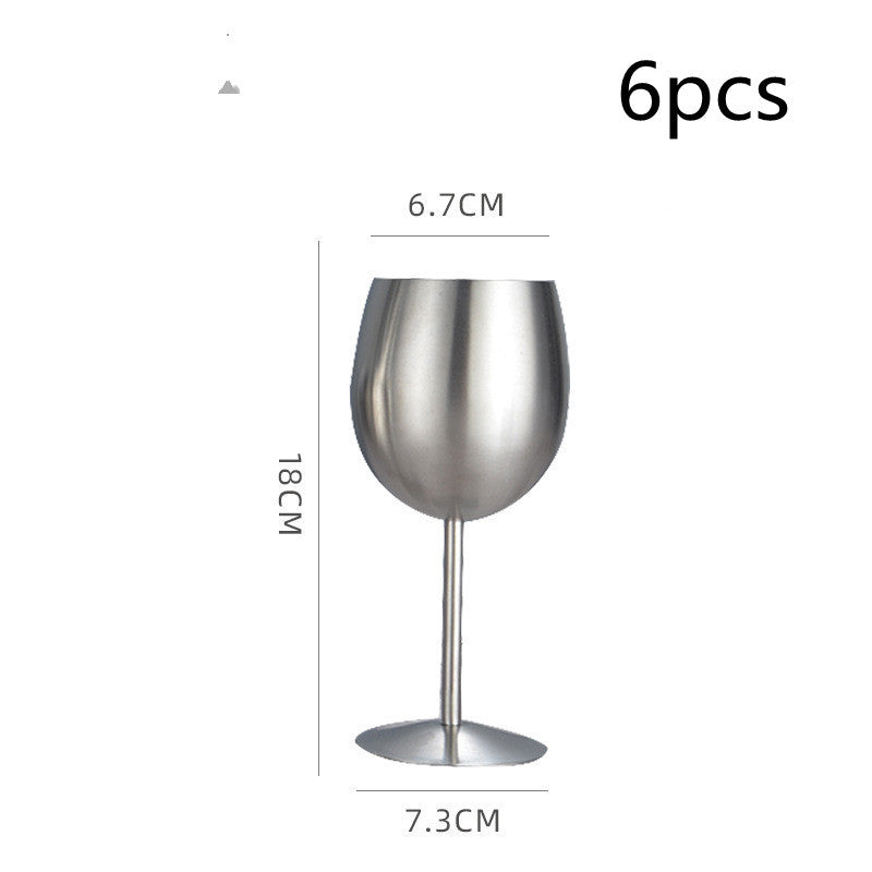 304 Stainless Steel Red Wine Glass All Steel Goblet Metal Wine Glass Large Capacity Drop Resistant Creative Single Layer Cup
