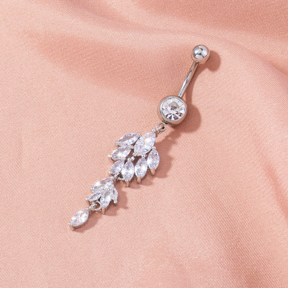Creative Leaf Micro-inlaid Zircon