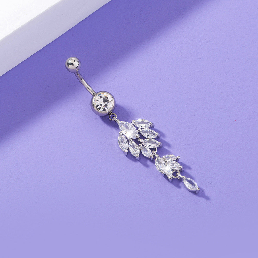 Creative Leaf Micro-inlaid Zircon