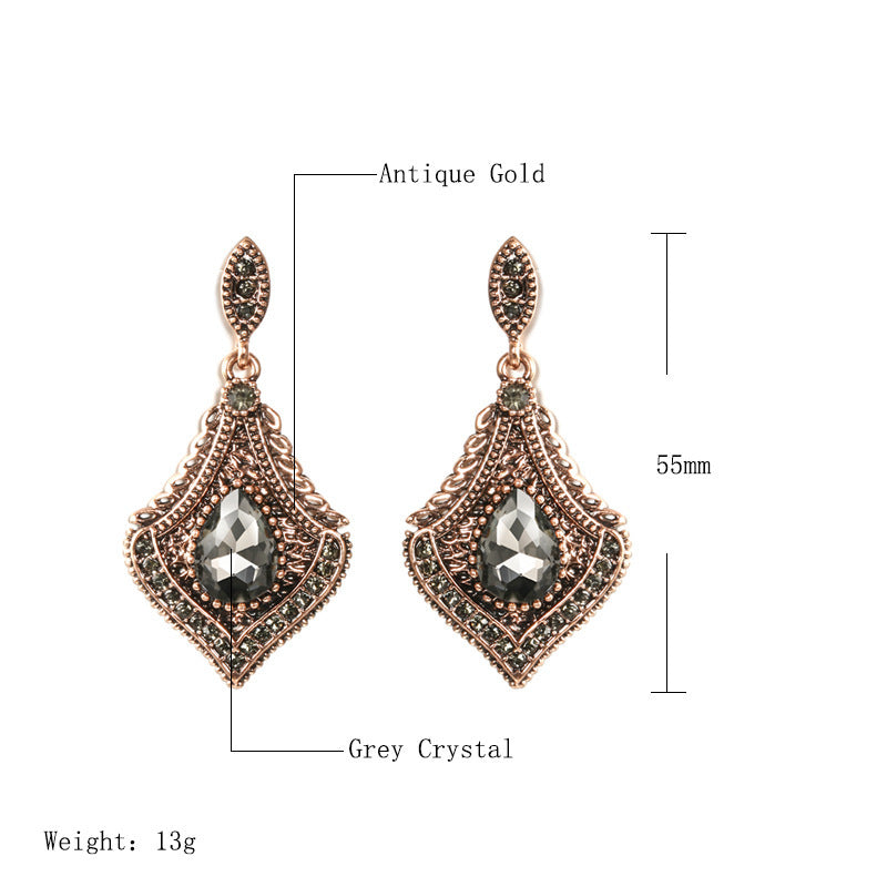 Fashionable Temperament Glass Jewelry Earrings Versatile Geometric Water Drop Diamond Earrings