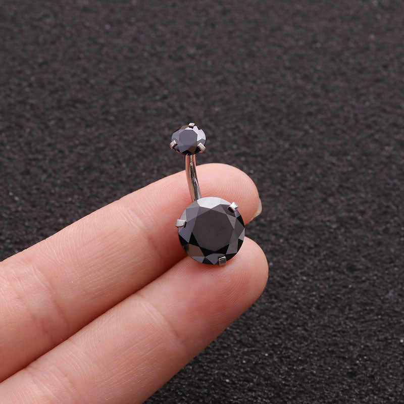 Colorful Zircon Belly Button Nail Stainless Steel