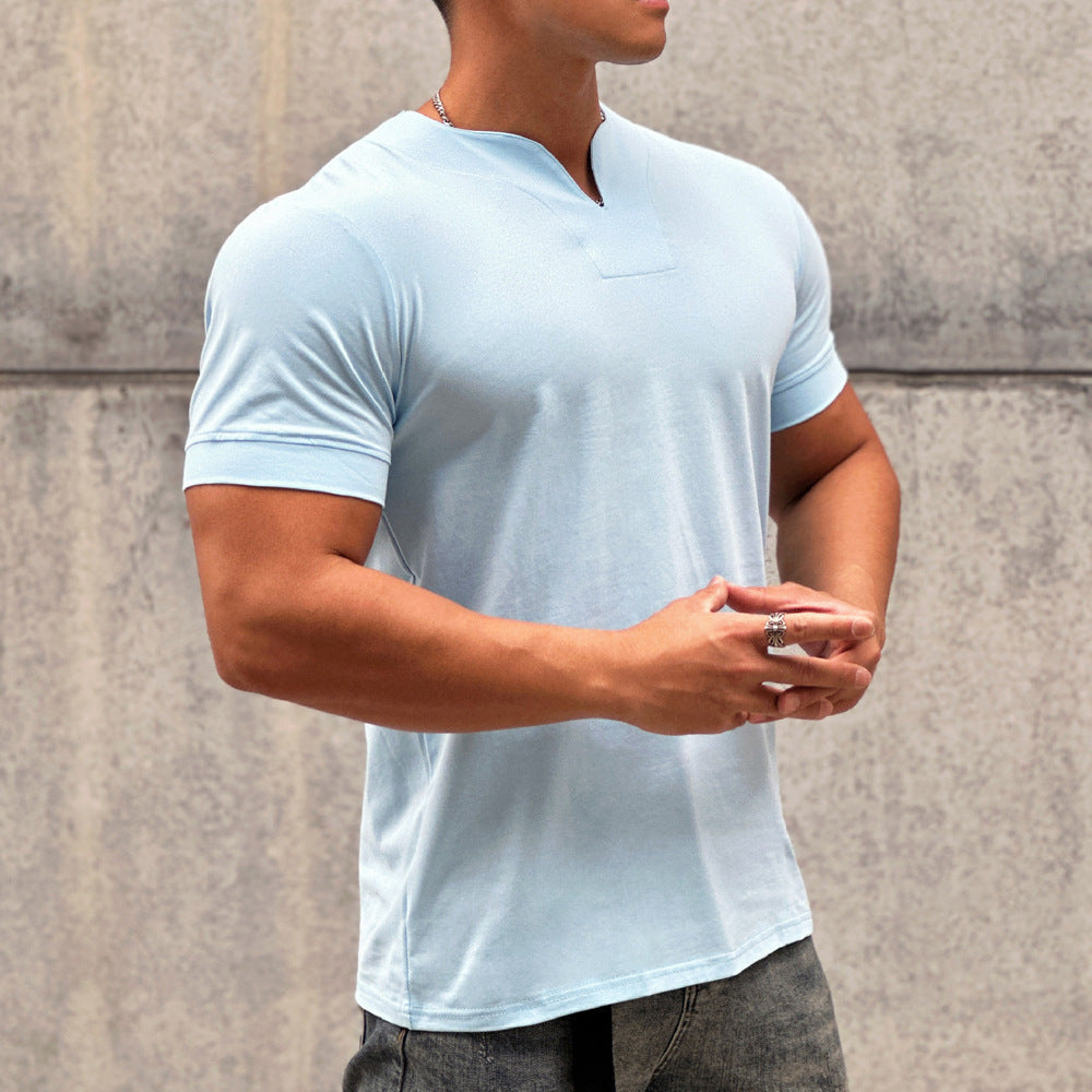 Loose V-neck Short-sleeved Shirt