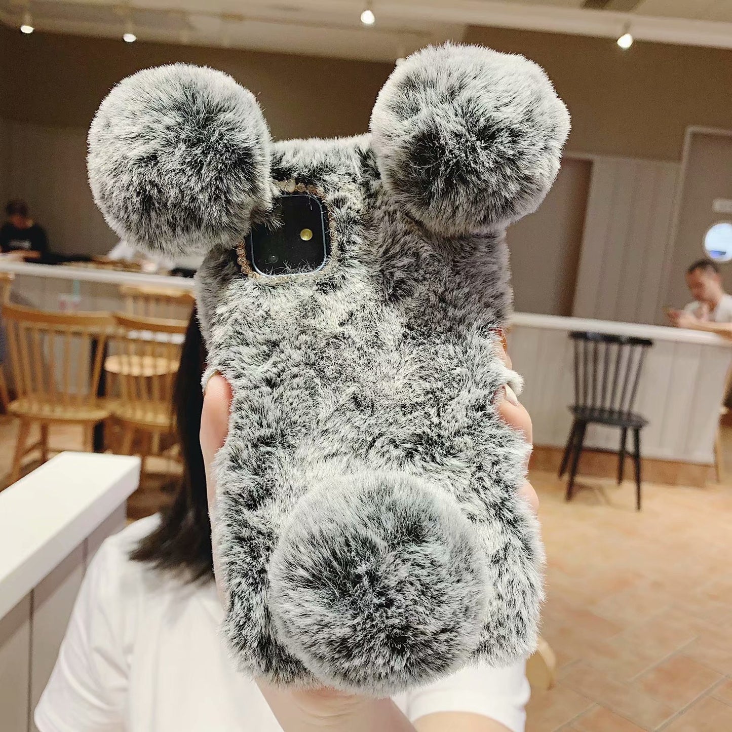 Compatible with Apple , Bear plush protective cover phone case