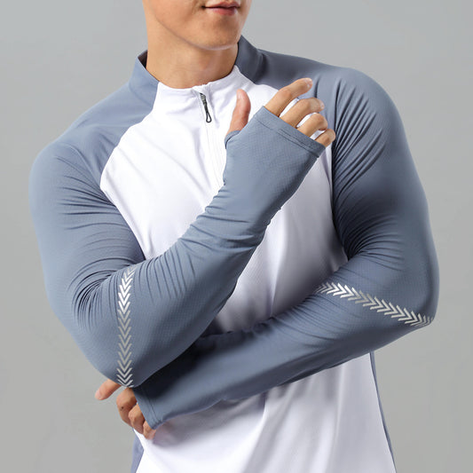 Half Zip Solid Color Workout Clothes