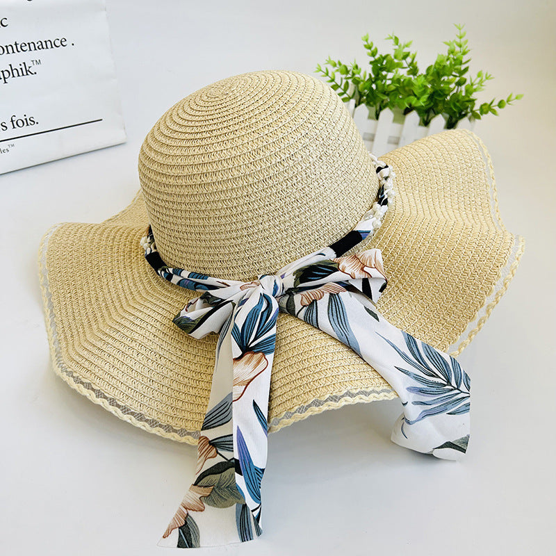Women's Fashion Bow Beach Shade Foldable Straw Hat