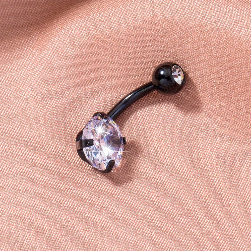 Retro Zircon Belly Button Ring