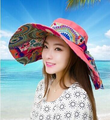 Foldable Sunshade Double-sided Versatile Seaside Vacation Sun Protection Big Brim Beach Hat