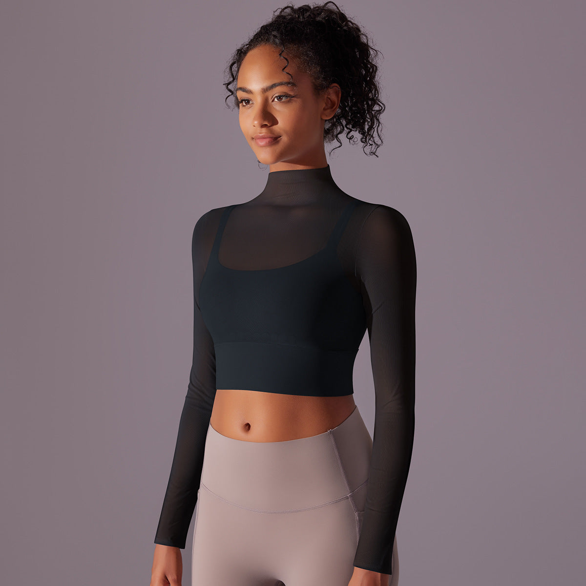 Mesh Yoga Clothes Long Sleeve Quick-drying Workout Top