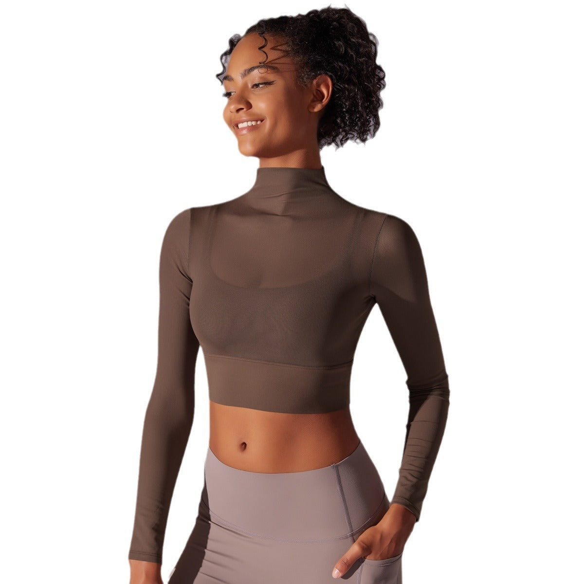 Mesh Yoga Clothes Long Sleeve Quick-drying Workout Top