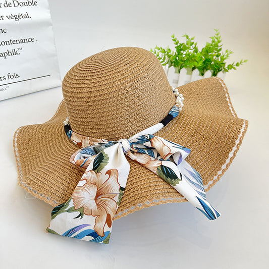 Women's Fashion Bow Beach Shade Foldable Straw Hat