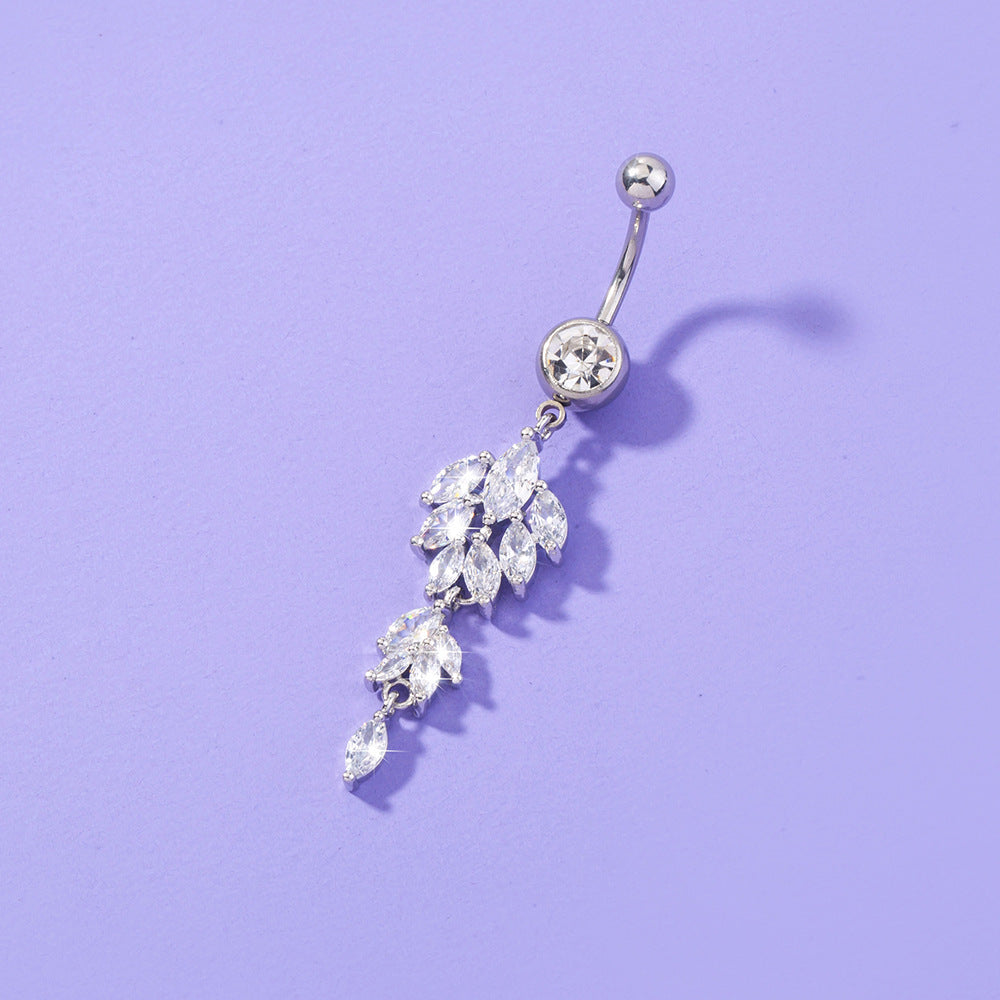 Creative Leaf Micro-inlaid Zircon