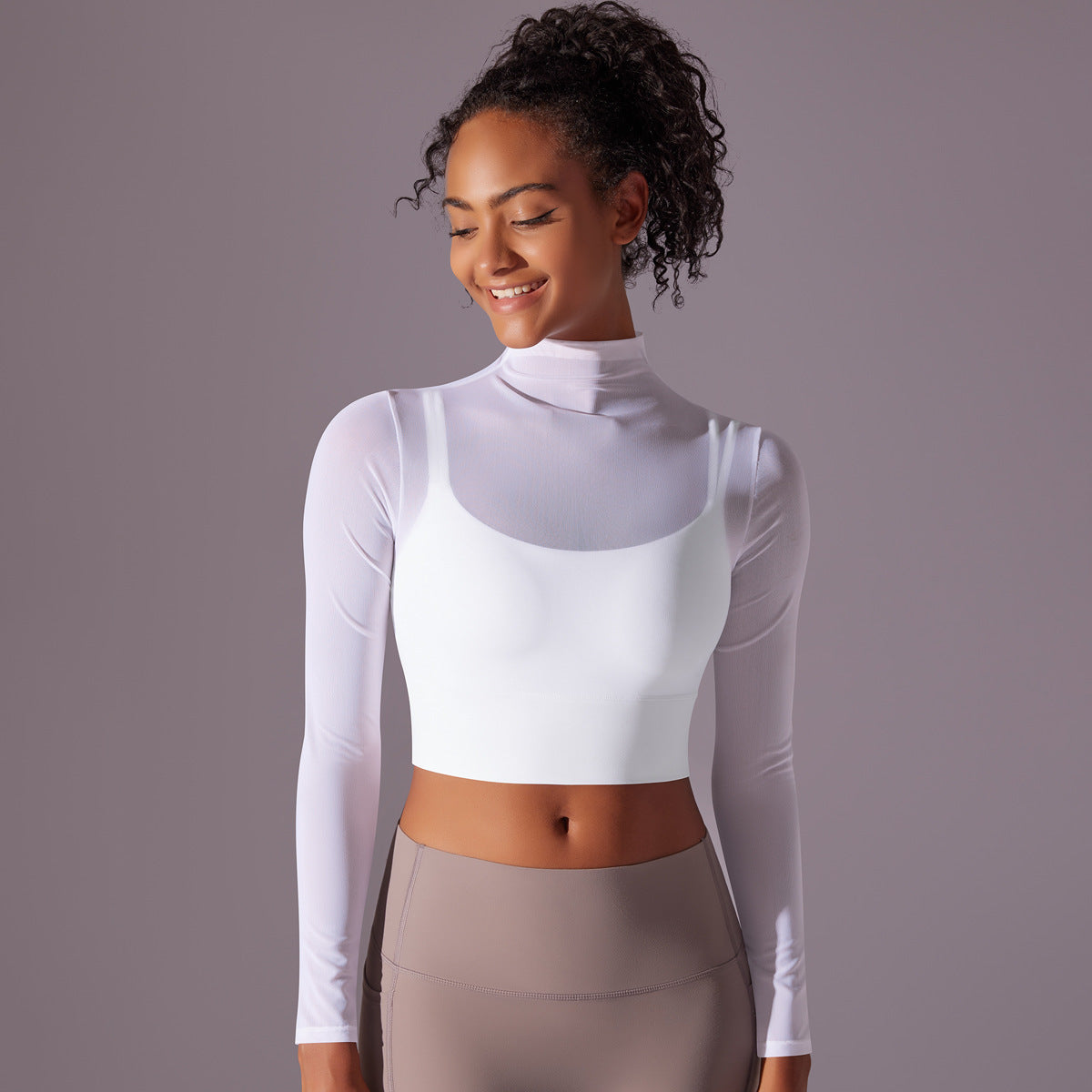 Mesh Yoga Clothes Long Sleeve Quick-drying Workout Top
