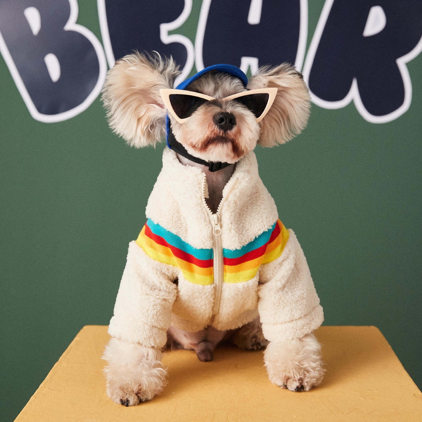 Pet Color Striped Casual Fashion Lamb Wool Coat