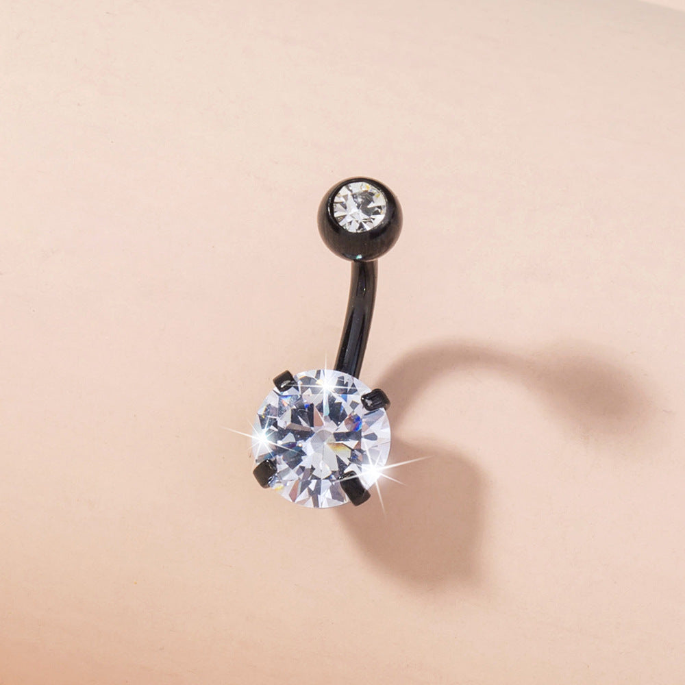 Retro Zircon Belly Button Ring