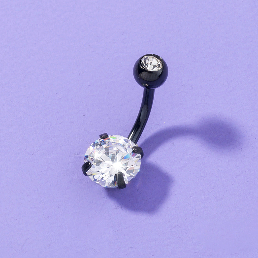 Retro Zircon Belly Button Ring